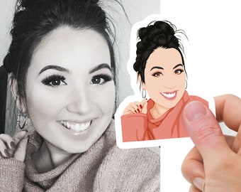 Custom mom stickers, Custom Photo Stickers, Cute mom stickers, Personalized stickers, Custom face Stickers, sticker gifts - Photo drawing