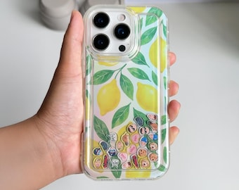 Build Your Personalized Custom Photo Shaker Phone Case, Shaking Charms Inside, Lemon Squeeze