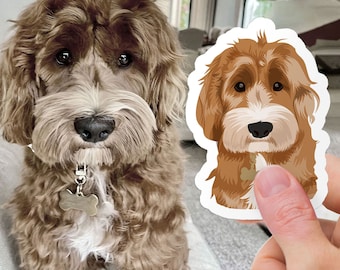 Gepersonaliseerde hondenstickers - Handgetekend | aangepaste huisdiersticker, aangepaste hondensticker, hondengezichtssticker, sticker van mijn hond, stickers van mijn huisdier