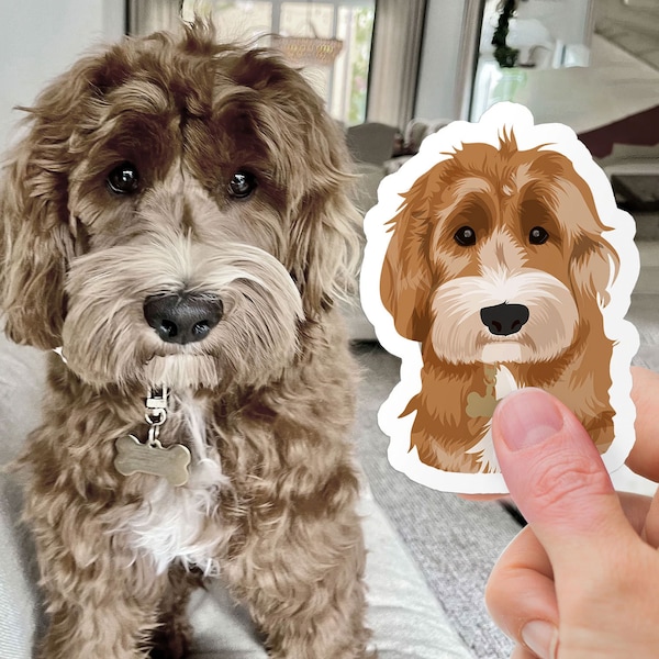 Personalized Dog Stickers - Hand Drawn | custom pet sticker, custom dog sticker, dog face sticker, sticker of my dog, stickers of my pet