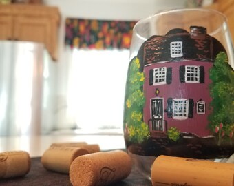 The Charleston Pink House Stemless Glasses