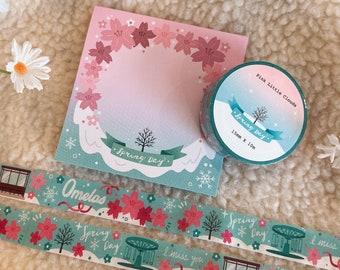 Papelería Spring Day (Bloc de notas + cinta washi)