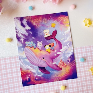 Impression de groupe K-Pop pour garçons Baleine violette