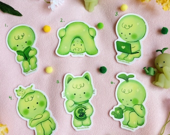 Little Green Guys Vinyl Waterproof Stickers - Matte