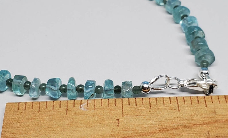 Aquamarine and Apatite gemstone bracelet