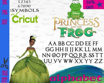 Princess and the Frog font svg,Princess and the Frog font clip arts, Princess and the Frog svg, png,dxf