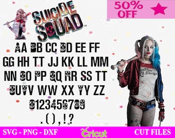 Suicide Squad font svg, Suicide Squad font clipasts, Suicide Squad svg, png,dxf