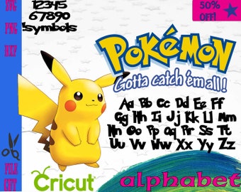 Pokemon font svg,Pokemon font clip arts, Pokemon svg, png,dxf