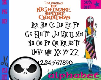 Nightmare Before Christmas font svg, Nightmare Before Christmas font clip arts, Nightmare Before Christmas svg, png,dxf