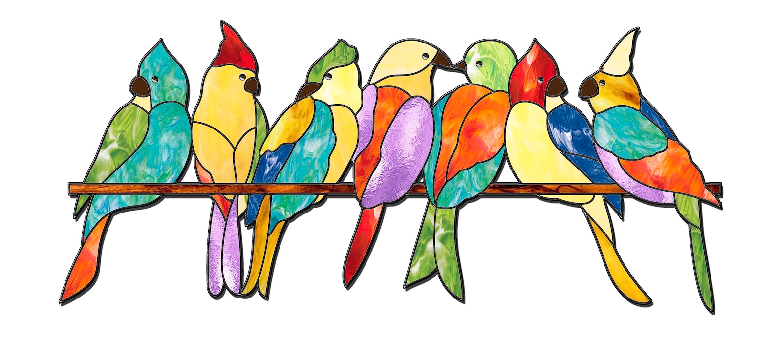 Stained Glass Pattern Birds on a Wire Stained Glass Etsy
