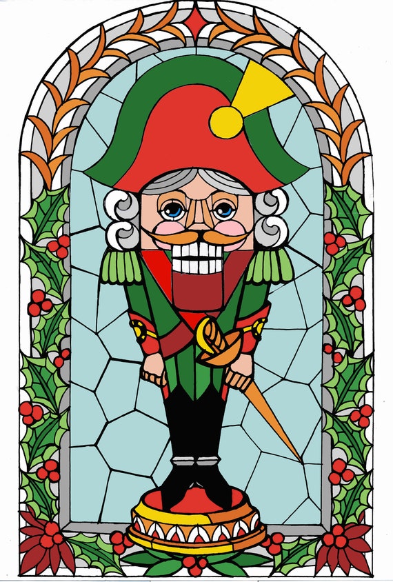 Nutcracker stained glass pattern Etsy