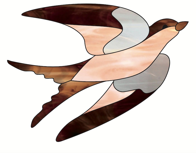 Bird stained glass suncatcher pattern to download stain glass Etsy