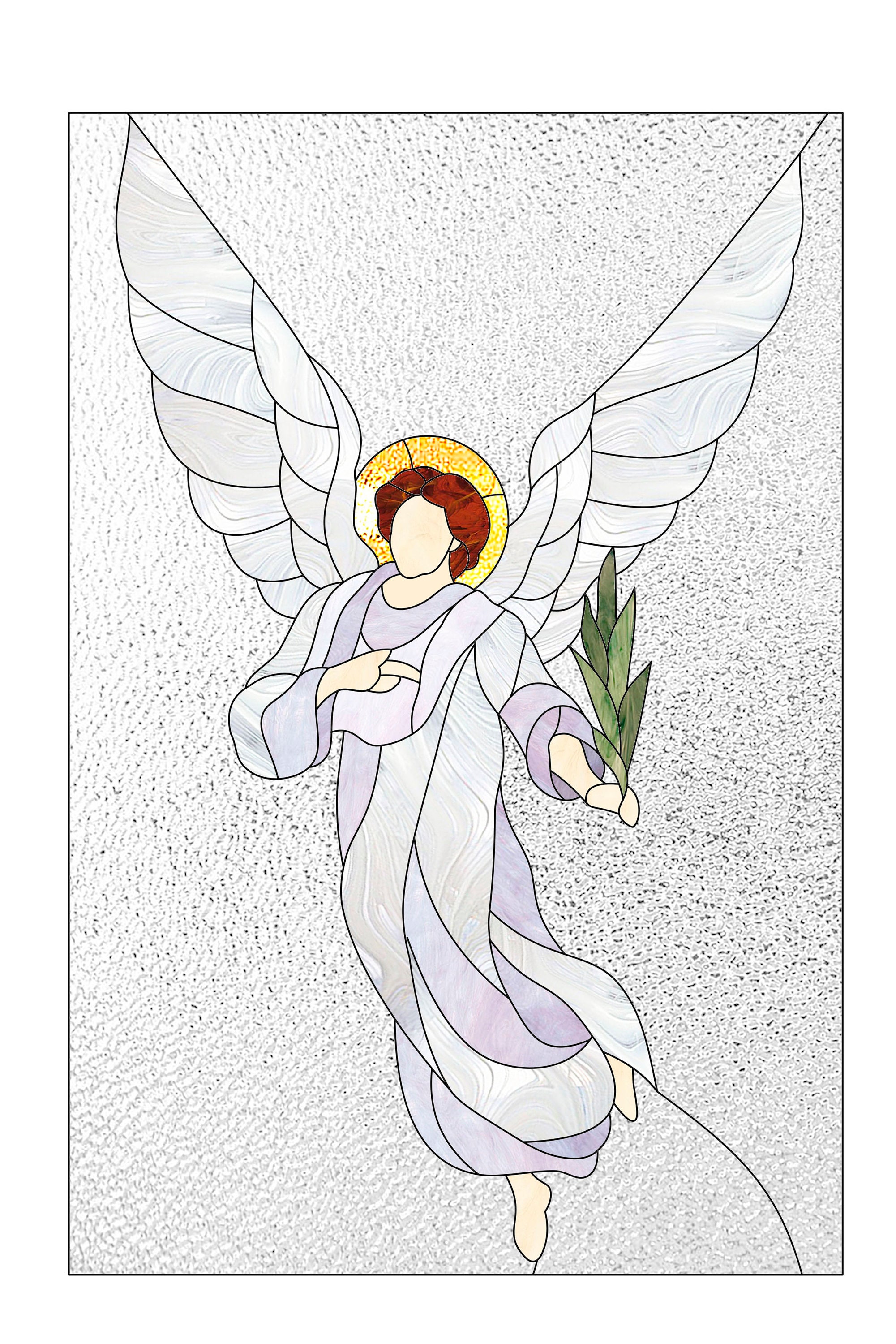 Christmas Angel stained glass pattern to download pdf Etsy
