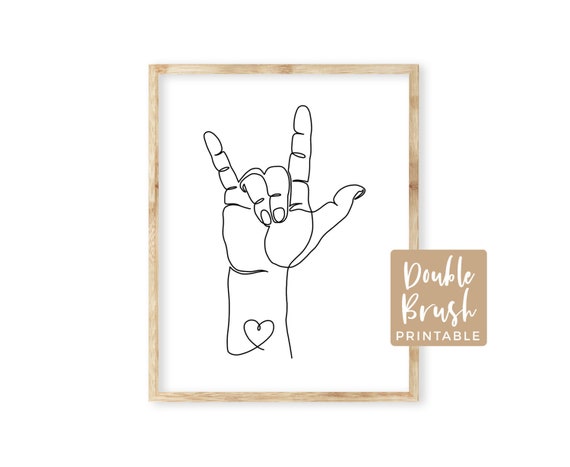 I Love You Asl Sign Hand Language Minimalist Art Print Etsy I Love You Asl Sign Hand Language Minimalist Art Print Etsy