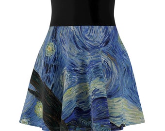 Van Gogh Starry Night Falda patinadora para mujer