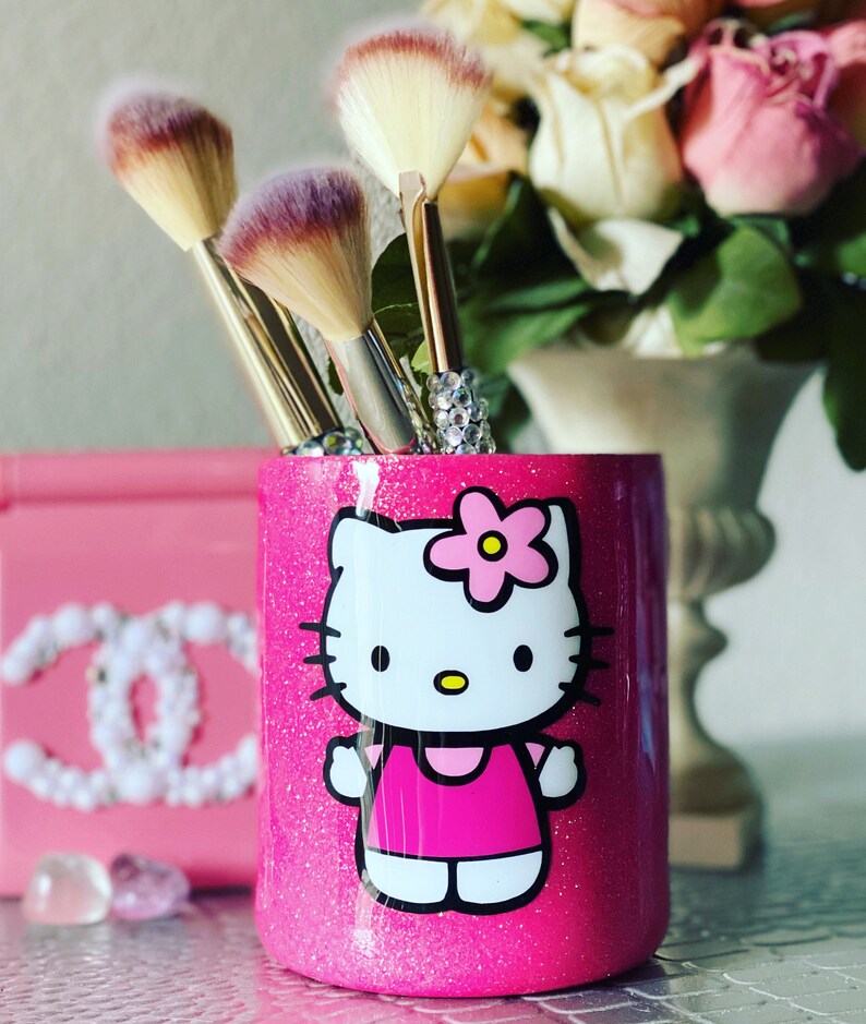 Hello kitty brush holder / pencil holder stainless steel 12oz Etsy