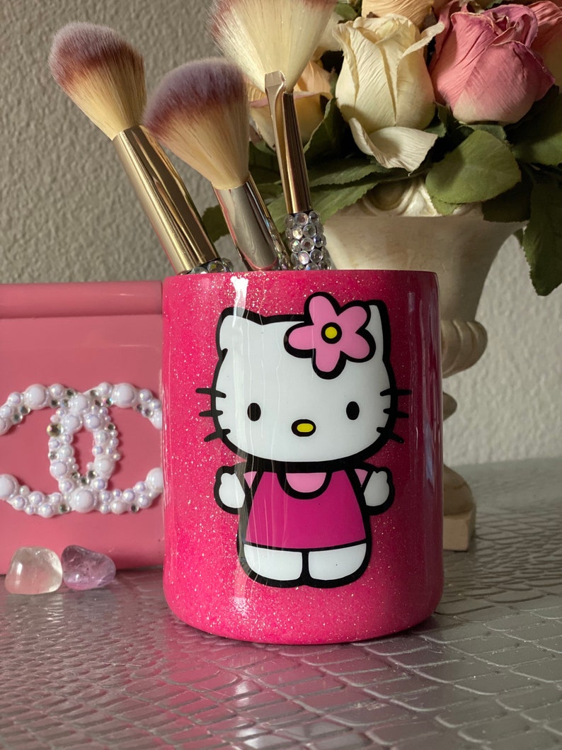 Hello kitty brush holder / pencil holder stainless steel 12oz Etsy