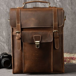 Personalized Handmade Leather Briefcase Men Messenger Bag - Etsy