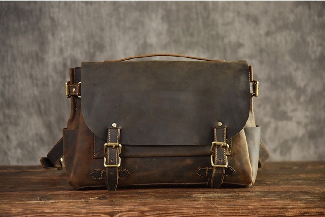 Leather Messenger Bag/dark Brown Leather Bag/leather Messenger/leather ...