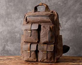 Canvas-Rucksack für Männer, Männer Canvas Rucksack, Canvas Tasche Männer, Männer Rucksack, Herren Canvas Tasche, Männer Canvas Rucksack