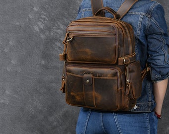 Leather Backpack Men - Etsy