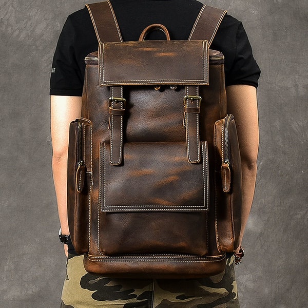 Leather Backpack Men - Etsy