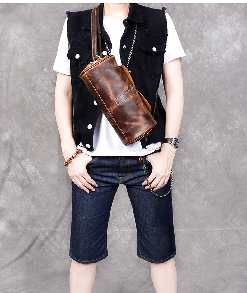 Mens Leather Travel Bag/leather Duffel Bag/weekender Etsy