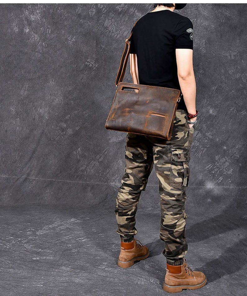 Leather Handbag Mens Leather Bag Gift for Him Etsy