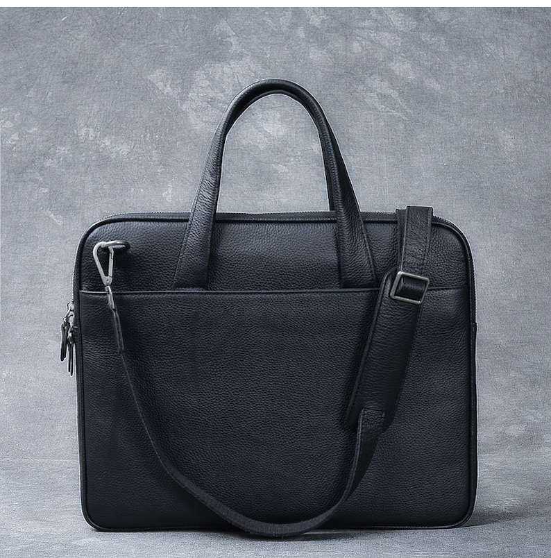 Leather Briefcase Men Messenger Bag Black Leather Bag Leather Messenger Leather Briefcase Leather Laptop Bag Shoulder Bag Gift for Him
