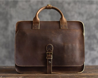 Leather Handbag/Leather Messenger Bag/Brown Leather Bag/Leather Messenger/Leather Briefcase/Leather Laptop Bag/Shoulder Bag/Gift for Him
