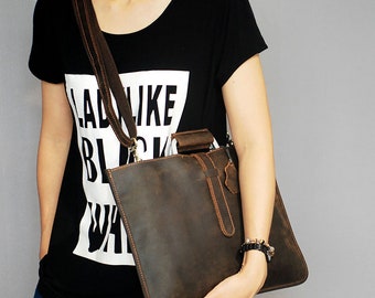 Leather Messenger Bag/Brown Leather Bag/Leather Messenger/Leather Briefcase/Leather Laptop Bag/Shoulder Bag/Gift for Him