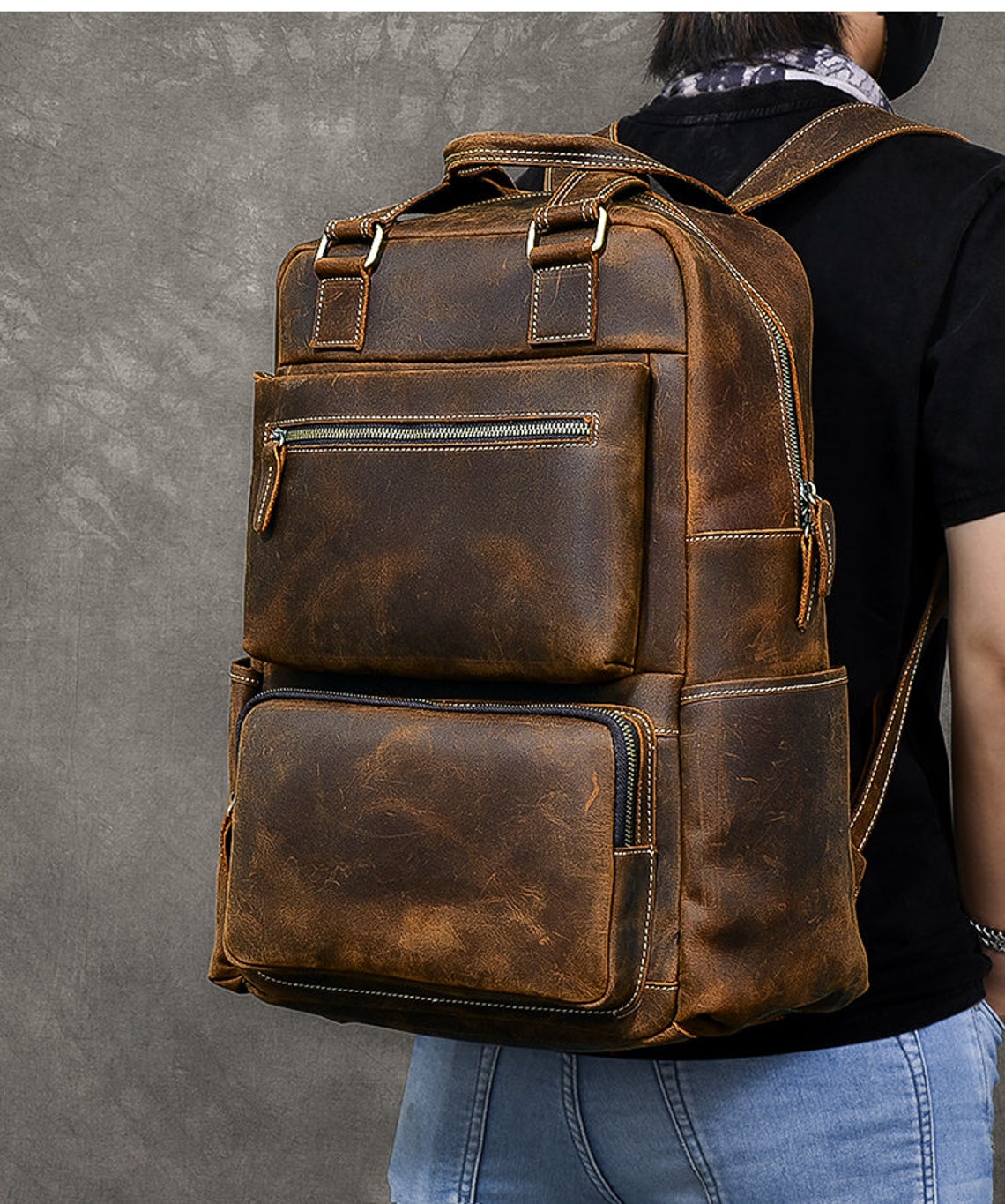 Leather Backpack MenMen Leather BackpackLeather Bag Men Men | Etsy