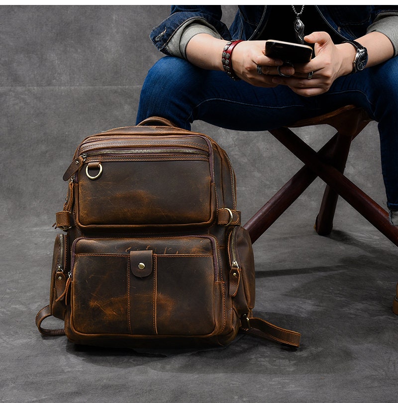 Leather Backpack MenMen Leather BackpackLeather Bag Men Men | Etsy