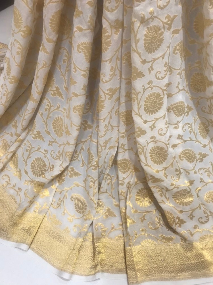 khadi georgette saree