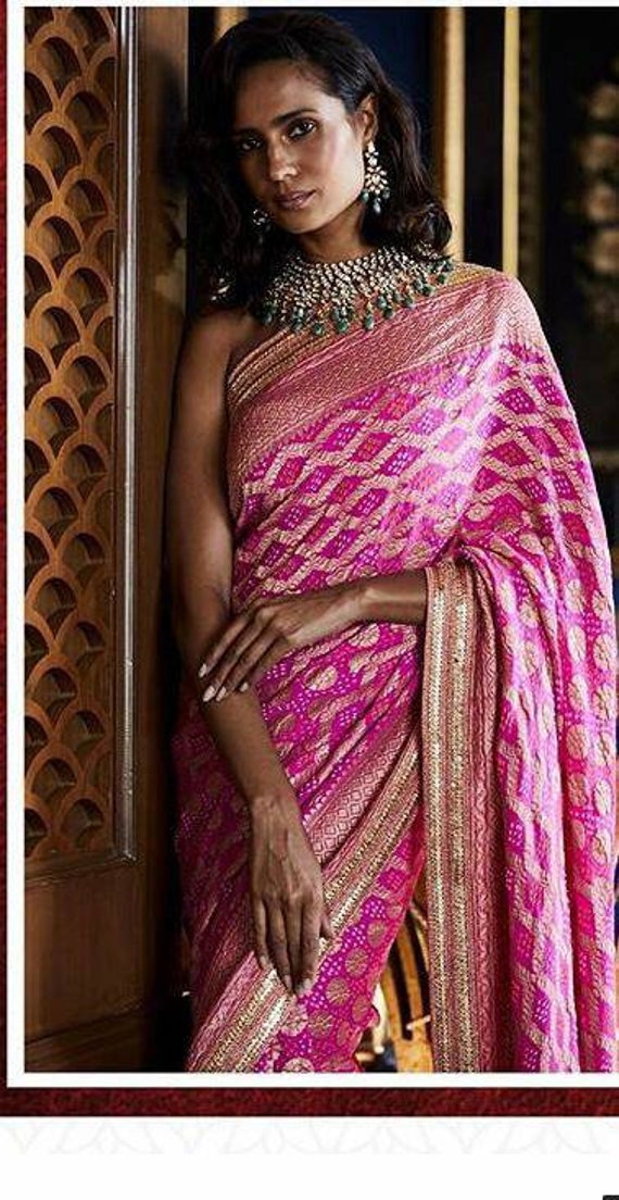 khadi georgette saree