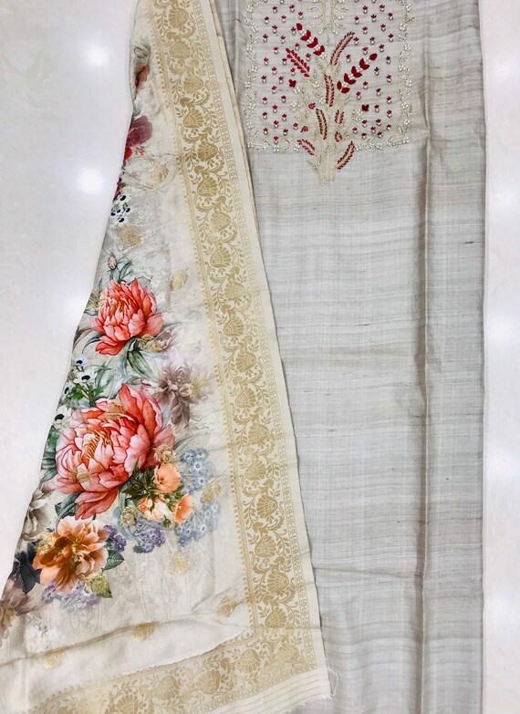 churidar neck hand embroidery