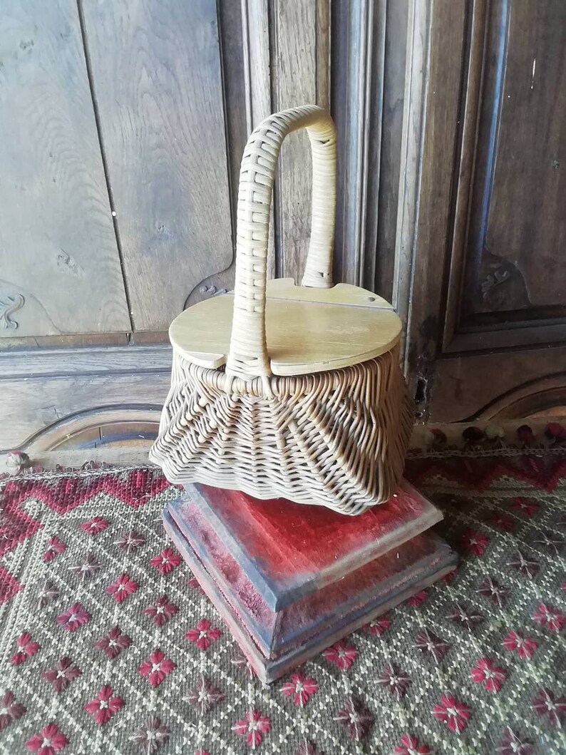 Vintage French Wicker Egg Basket Etsy