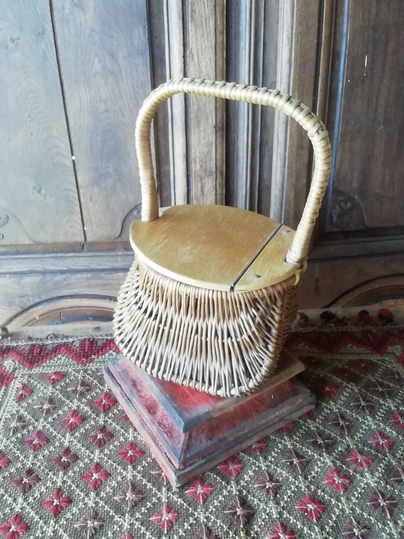 Vintage French Wicker Egg Basket Etsy