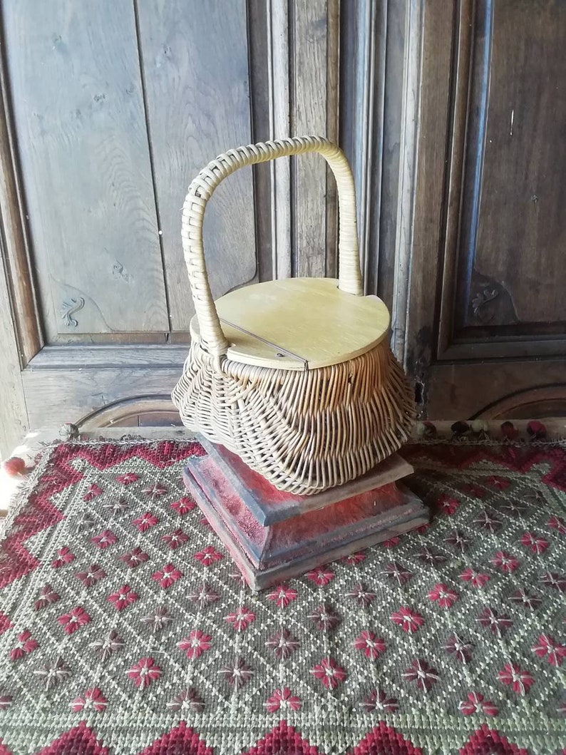 Vintage French Wicker Egg Basket Etsy