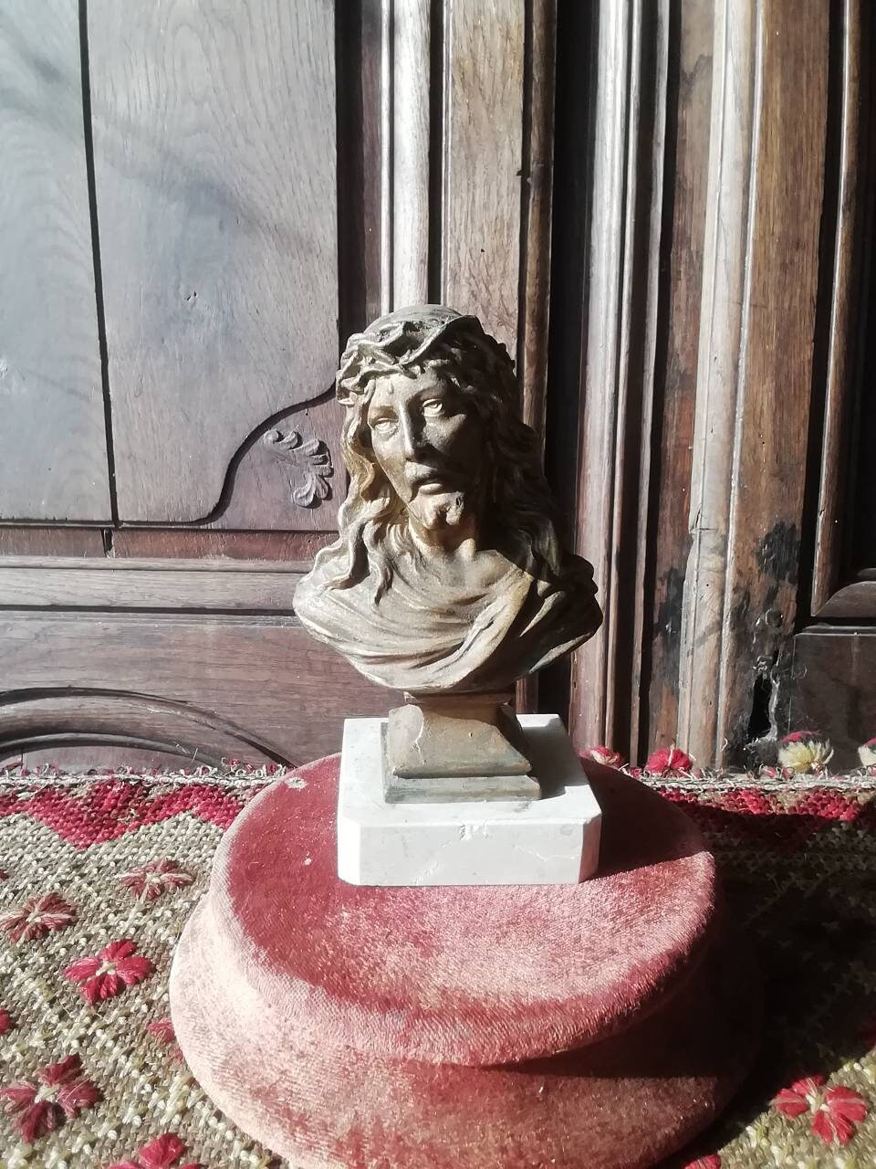 Vintage Français Tête de Bronze Du Christ