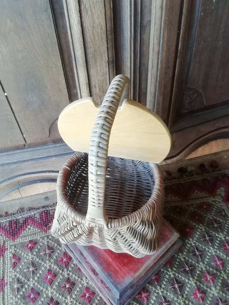 Vintage French Wicker Egg Basket Etsy