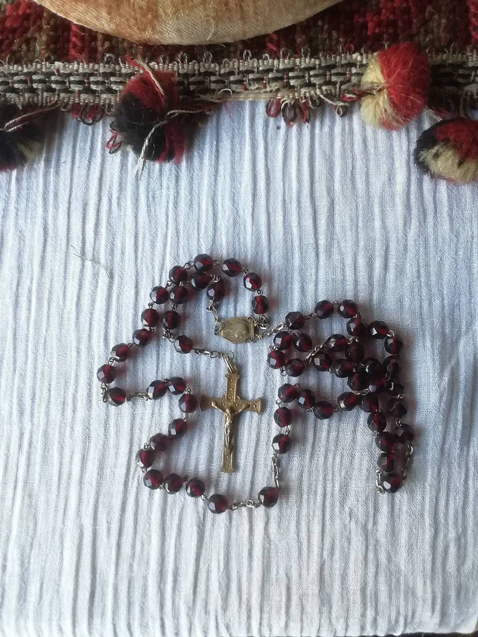 Perles de Rosarie Français Vintage