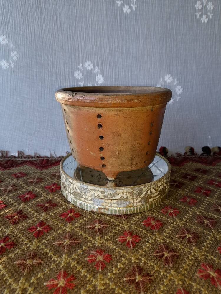 Passoire en Faïence Vintage Français Cheese