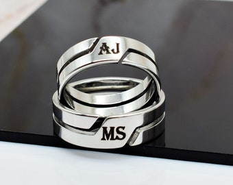 Personalized Matching Rings for Couple Couples Ring Gift Boyfriend Birthday Promise Rings Couples Distance Relationship Gifts Couple Jewelry