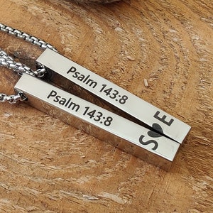 boyfriend birthday gift personalized anniversary necklace couple bar necklaces couple necklace hearts his and hers bible verse necklace men