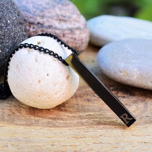 Colar de barra personalizado masculino preto pingente colar inicial masculino colar personalizado barra pingente nome dos homens presentes de aniversário para namorado