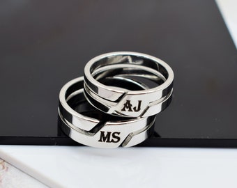 Personalized Matching Rings for Couple Couples Gift Boyfriend Birthday Promise Rings Couples Christmas Valentine's Day Distance Relationship