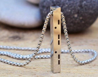 morse code necklace men secret message necklace custom morse code jewelry mens necklace long distance gift for boyfriend message jewelry