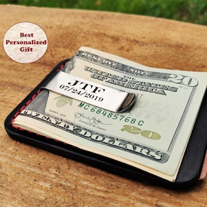 prendedores de dinheiro para homens, prendedor de dinheiro personalizado, prendedor de dinheiro personalizado gravado, carteira de couro para padrinhos, porta-cartões de couro, prendedor duplo de dinheiro