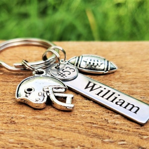 football fan gift player number football keychain personalized sports keychain football dad gifts mom sports key chain footballer gift men